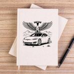Zepplin Giyim Tesla And Eagle Krem Çizgisiz Kanvas Defter Çizgisiz - 14x21 cm
