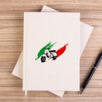 Zepplin Giyim Vespa In Italy Çizgisiz Kanvas Defter Çizgisiz - Krem - 14x21 cm