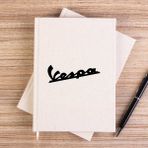 Zepplin Giyim Vespa Logo 2 Çizgisiz Kanvas Defter Çizgisiz - Krem - 14x21 cm