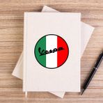 Zepplin Giyim Vespa Logo Çizgisiz Kanvas Defter Çizgisiz - Krem - 14x21 cm