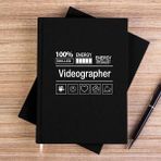 Zepplin Giyim Videographer Siyah Çizgisiz Kanvas Defter Çizgisiz - 14x21 cm