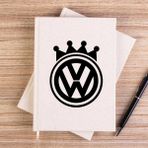 Zepplin Giyim Volkswagen King Logo Krem Çizgisiz Kanvas Defter Çizgisiz - 14x21 cm