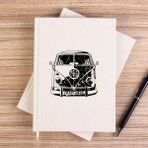 Zepplin Giyim Volkswagen Van Bw Çizgisiz Kanvas Defter Çizgisiz - Krem - 14x21 cm
