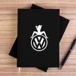Zepplin Giyim Volkswagen Woman Siyah Çizgisiz Kanvas Defter Çizgisiz - 14x21 cm