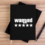 Zepplin Giyim Wanted White Siyah Çizgisiz Kanvas Defter Çizgisiz - 14x21 cm