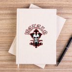Zepplin Giyim Watain Merch Deaths Head Çizgisiz Kanvas Defter Çizgisiz - Krem - 14x21 cm
