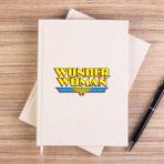 Zepplin Giyim Wonder Woman Vintage Çizgisiz Kanvas Defter Çizgisiz - Krem - 14x21 cm