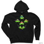 Zepplin ZP2719 Siyah Giyim Ninja Turtles Face Kapüşönlü Erkek Çocuk Sweatshirt