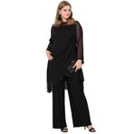 Zer Otantik Büyük Beden Abiye Pantolon Tunik Takım KL7894