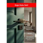 Zeraf Ev Lüks Zarafet Kare Rozetli Alüminyum Kapı Kolu Oda Uyumlu Kapı Kulp Mat Siyah - Altın