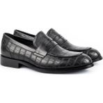 Zerbay Cradle Kösele Taban Desenli Deri Erkek Klasik Ayakkabı Monkstrap Loafer - Siyah