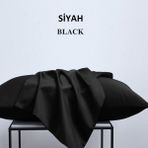 Zeren Home %100 Pamuklu 50X70 Yastık Kılıfı Pillow Case 4lü Paket - 50 x 70 Cm - Siyah