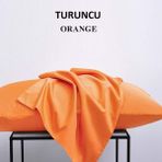 Zeren Home %100 Pamuklu 50X70 Yastık Kılıfı Pillow Case 4lü Paket - 50 x 70 Cm - Turuncu