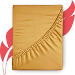 Zeren Home %100 Pamuklu Çift Kişilik Lastikli Çarşaf - 160 x 200 - Hardal