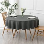 Zeren Home 150x150 cm Antrasit Sıvıya Dayanıklı Yuvarlak Dertsiz Masa Örtüsü