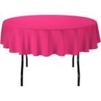 Zeren Home 150x150 cm Fuşya Sıvıya Dayanıklı Yuvarlak Dertsiz Masa Örtüsü