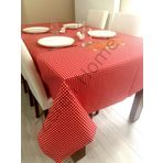 Zeren Home 170x170 cm Sıvı Geçirmez Dertsiz Mini Piti Kare Kırmızı Masa Örtüsü