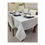 Zeren Home Beyaz Keten Görünümlü Dertsiz Masa Örtüsü