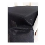Zeren Home Etamin Dokulu Keten Görünümlü Dertsiz Masa Örtüsü Siyah 13 Parça 150 x 300