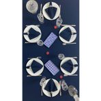 Zeren Home Keten Görünümlü Begonvil Masa Örtüsü Lacivert 13 Parça Set 150 x 240
