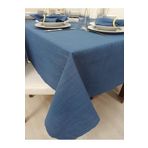 Zeren Home Keten Görünümlü Dertsiz Masa Örtüsü Indigo Mavi 25 Parça 140 x 200