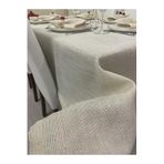 Zeren Home Keten Görünümlü Simli Linen Masa Örtüsü Gold, 140 x 220