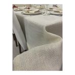 Zeren Home Keten Görünümlü Simli Linen Masa Örtüsü Gold, 150 x 350