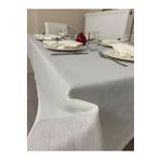Zeren Home Keten Görünümlü Simli Masa Örtüsü Bej 25 Parça Set 140 X 200