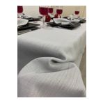 Zeren Home Keten Görünümlü Simli Masa Örtüsü Gri 13 Parça Set 150 x 350