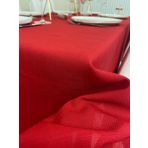 Zeren Home Kırmızı Keten Görünümlü Dertsiz Masa Örtüsü