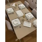Zeren Home Meral Kurşun Colection Polyester Keten Dertsiz Masa Örtüsü Kapuçino - 150 x 200 cm - Cappuccino