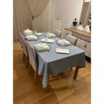 Zeren Home Meral Kurşun Colection Polyester Keten Dertsiz Masa Örtüsü Maldiv - 150 x 200 cm - Derin Mavi