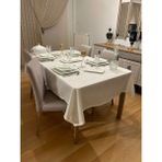 Zeren Home Meral Kurşun Colection Polyester Keten Simli Masa Örtüsü Krem - 140 x 220 cm