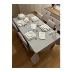 Zeren Home Meral Kurşun Collection Polyester Keten Simli Masa Örtüsü Gri 140 X 200