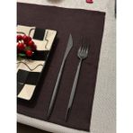 Zeren Home Meral Kurşun Collection Simli Dertsiz Amerikan Servisi 35X45 - 4 Adet - Siyah - 35 x 45 cm