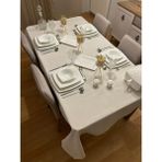 Zeren Home Meral Kurşun Collectionn Polyester Keten Dertsiz Masa Örtüsü Krem - 150 x 230 cm