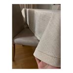 Zeren Home Piko Sarma Detaylı Polyester Keten Dertsiz Simli OVAL Masa Örtüsü Gold, 150 x 210