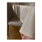 Zeren Home Piko Sarma Detaylı Polyester Keten Dertsiz Simli OVAL Masa Örtüsü Gold, 150 x 300