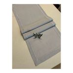 Zeren Home Polyester Keten Çeyiz Piko Sarma Detaylı Runner 40 x 160-1 Adet - Renk Seçenekli, Gri