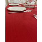 Zeren Home Polyester Keten Dertsiz Oval Kırmızı 150 x 300 cm Masa Örtüsü