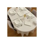 Zeren Home Polyester Keten Dertsiz Oval Masa Örtüsü Kırık Beyaz, 160 x 210