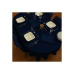 Zeren Home Polyester Keten Dertsiz Oval Masa Örtüsü Lacivert, 150 x 210