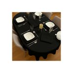 Zeren Home Polyester Keten Dertsiz Oval Masa Örtüsü Siyah, 150 x 270