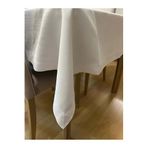 Zeren Home Polyester Keten Kırık Beyaz Dertsiz Masa Örtüsü, 160 x 240