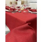 Zeren Home Polyester Keten Simli Kırmızı Masa Örtüsü