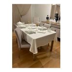 Zeren Home Polyester Keten Simli Masa Örtüsü Krem 160 X 350