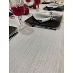 Zeren Home Polyester Keten Simli Oval Masa Örtüsü - Gri - 160 x 210 cm