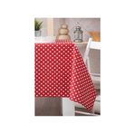 Zeren Home Puantiyeli Sıvı Geçirmez Keten Masa Örtüsü Kırmızı 160 x 220