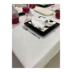 Zeren Home Simli Beyaz Masa Örtüsü 25 Parça Set, 140 x 230