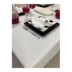 Zeren Home Simli Beyaz Masa Örtüsü 25 Parça Set, 160 x 240